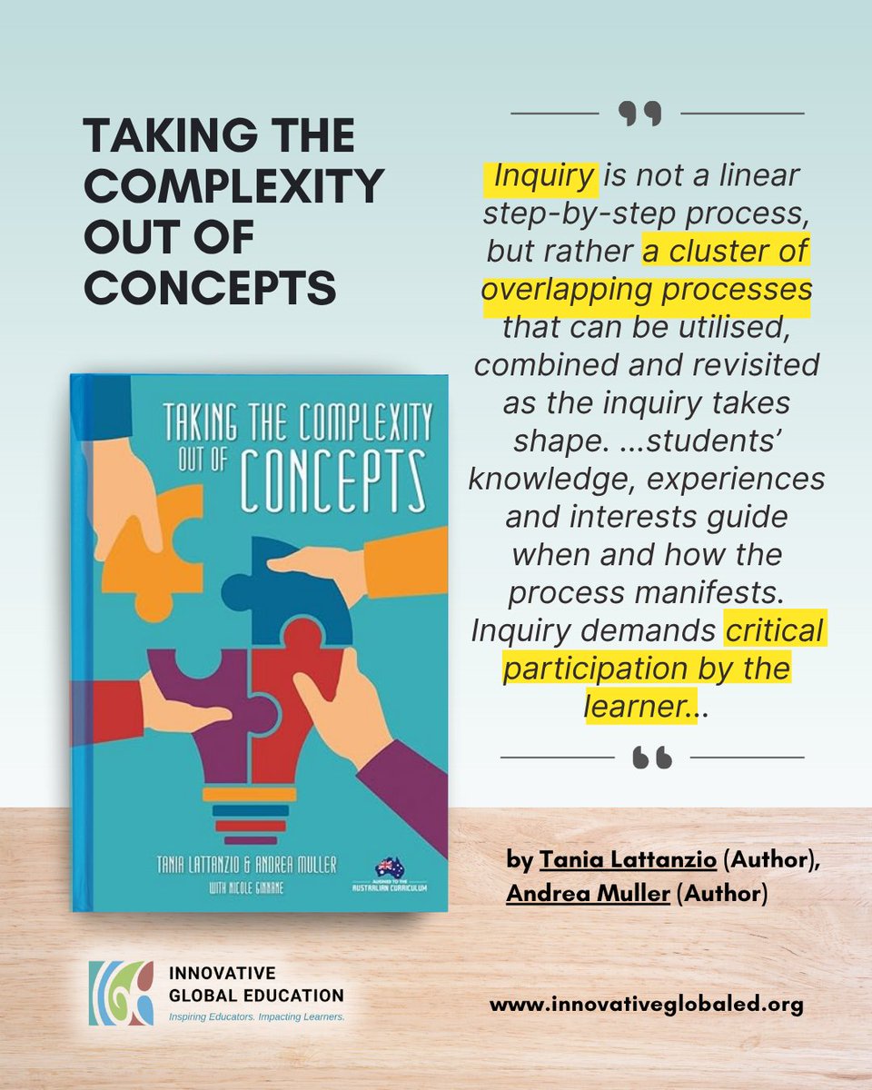 igeeducators's tweet image. Inquiry isn’t a linear, step-by-step process; it’s dynamic, layered, and deeply human.
Each learner’s knowledge, experiences, and interests shape how inquiry unfolds.
#InquiryBasedLearning #ConceptBasedLearning #TeachingForUnderstanding #DeepLearning #LearningDesign