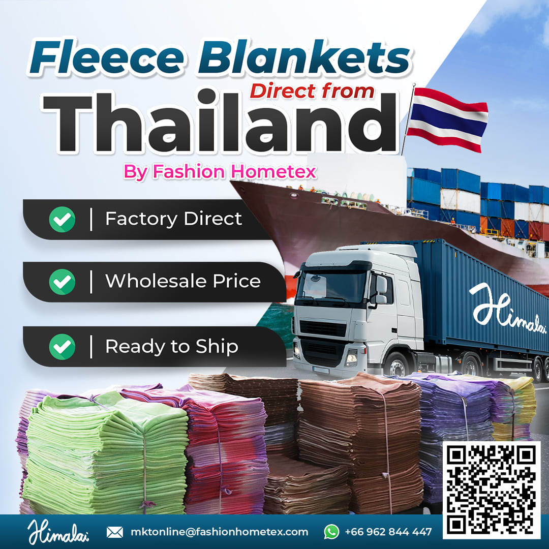 FashionHometex's tweet image. Looking to grow your blanket business?
We’re ready to ship worldwide – contact us today to get your #freesample and quotation, and start shipping success direct from Thailand!
himalaiblanket.com
#HimalaiBlanket #FashionHometex #BlanketSupplier