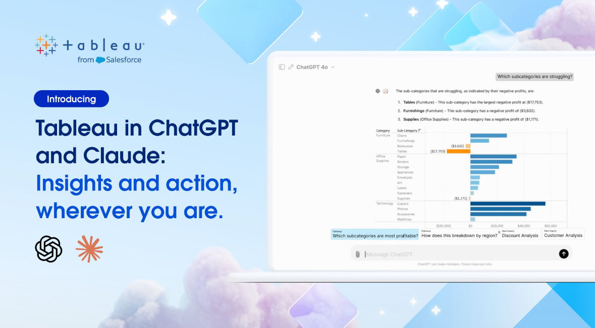 rsugimura17's tweet image. Tableau の良さは、やはりエコシステムを限定しないオープンさにあると思いました。ChatGPT や Claude との統合に加え、Snowflake や dbt とともにセマンティック・レイヤーの標準化を目指す提携を発表しています。
youtu.be/V0eTMzfLMi8?si…
