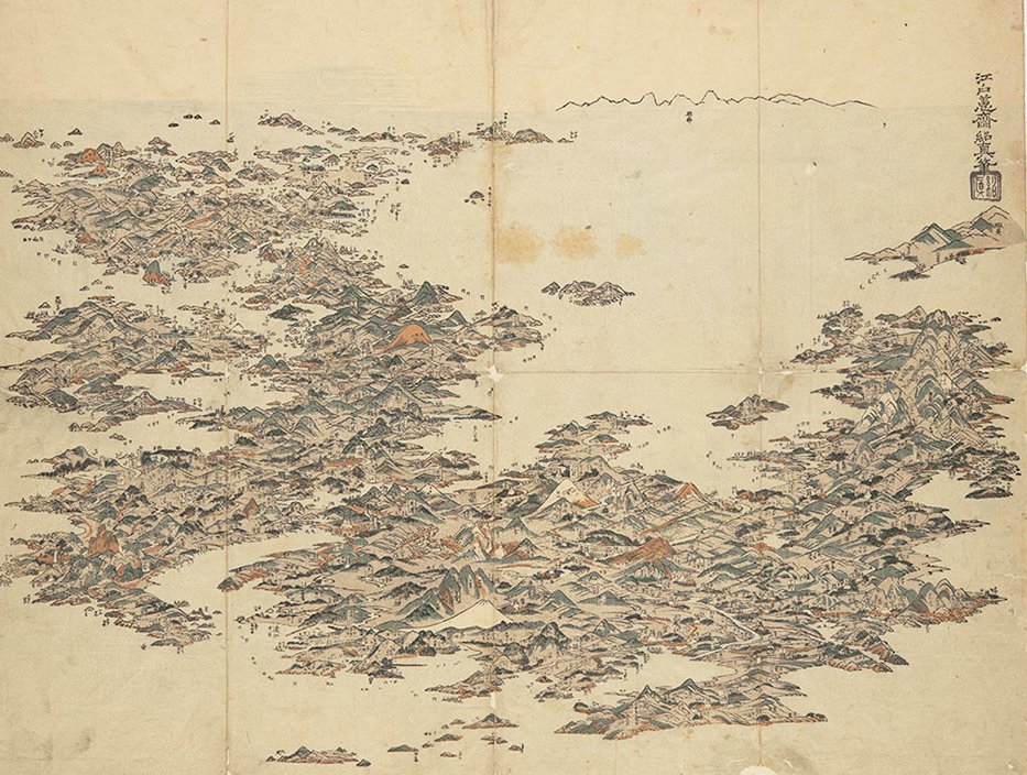 鍬形蕙斎（くわがたけいさい／北尾政美）『日本名所の絵』。画面のなか