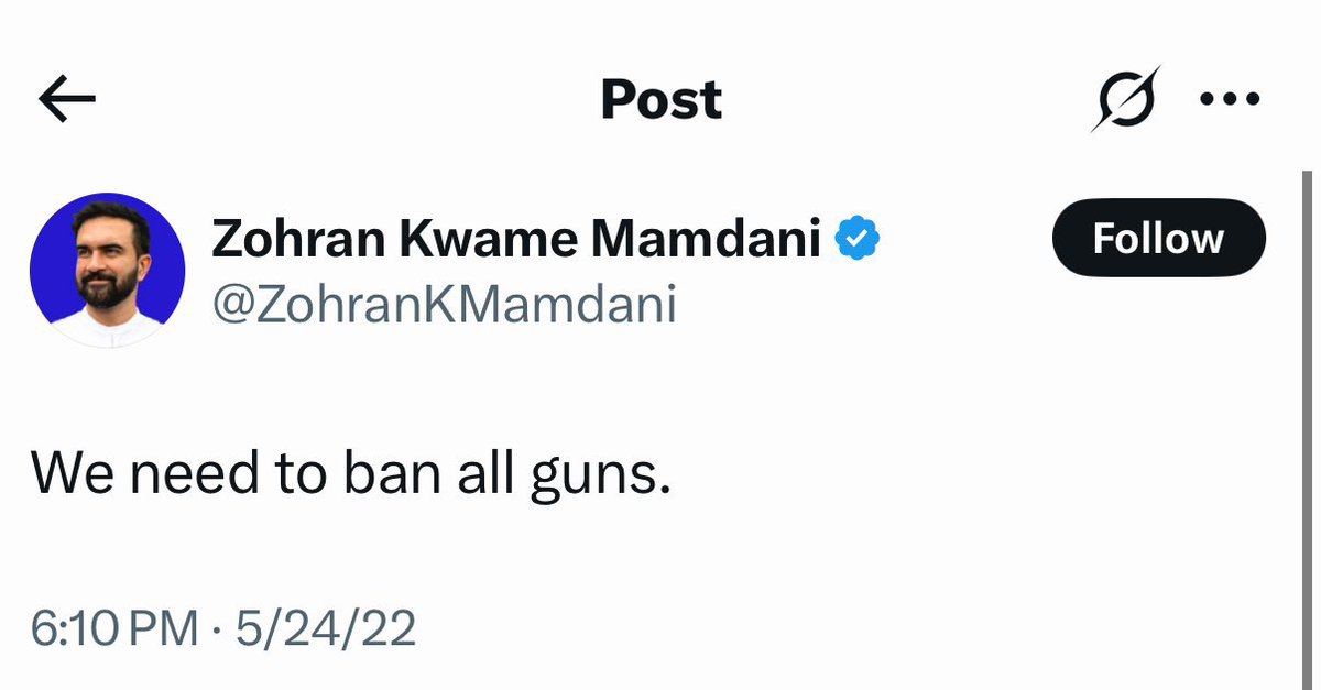 Weapons for terrorists? ✅

2nd amendment for Americans to protect themselves? ❌

NYC is f***ed if this guy wins
