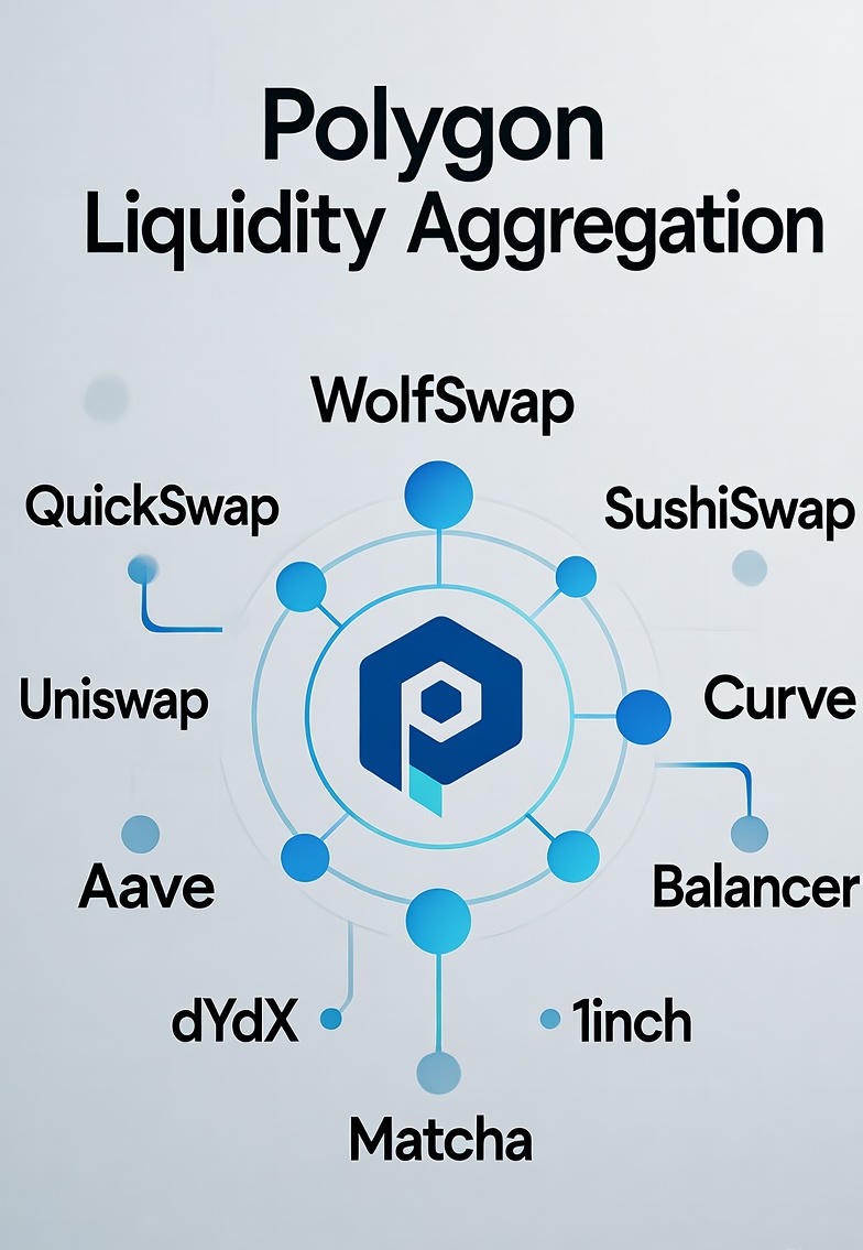 FTIPS11's tweet image. WolfSwap’s Polygon Liquidity Aggregation optimizes rates by integrating QuickSwap, Uniswap, SushiSwap, and more.
This clean visual showcases seamless cross-DEX trading, enhancing efficiency and rewards on the Polygon network. Join the DeFi revolution!