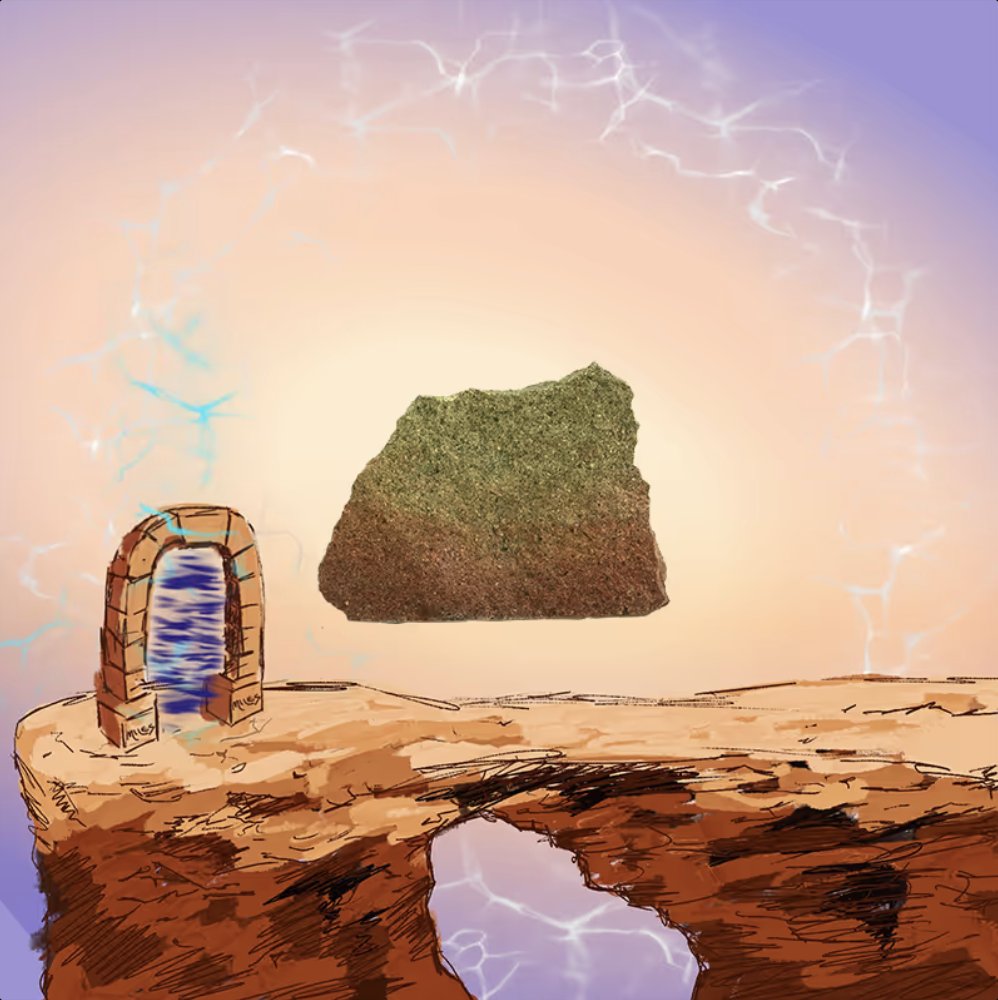 This might be my favorite 1/1 from my genesis Music NFT collection <a href="/raesrocks/">Rae Isla's Rocks</a>.

An illustration by my brother of Sedona, AZ featuring a real rock I collected while making my album New Frontier.

1,000 NFTs
111 unique rocks
4 unique songs

On the blockchain forever ❤️🪨 that rocks