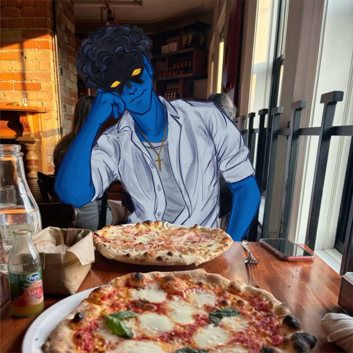 parkcrstorm's tweet image. pov you’re on a pizza date with kurt #nightcrawler #xmen