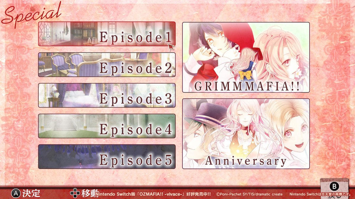 ozv_info's tweet photo. ／
#オータムセール 開催中
#NintendoSwitch DLソフト50％OFF
＼

童話×マフィア×乙女ADV
『OZMAFIA-vivace-』

[STAFF]
原作：Poni-Pachet SY
シナリオ：ゆーます
キャラクターデザイン・原画：さとい
出演：新垣樽助 興津和幸 梯篤司 市来光弘 桐本拓哉 井口祐一 小野友樹 ほか https://t.co/9a9xwTqm79