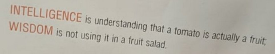 On intelligence &amp; wisdom &gt;