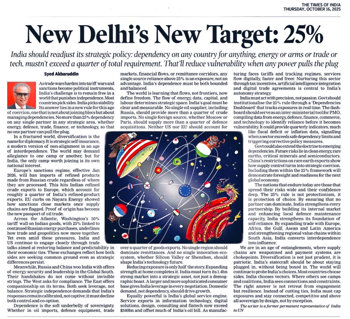 AkbaruddinIndia's tweet image. In the age of coercion 
India’s statecraft should be about:
Staying plugged in, without being boxed in. ✍