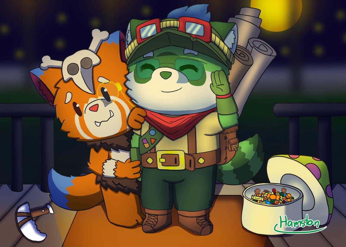 Captain Teemo and Gnar are reporting for duty. Don't worry, he's just shy. ^^

with <a href="/kodomokami001/">Kodomokami 🔞</a> 

Always looking for #artmoots #furrymoots
————————————
#Halloween #Teemo #Kodomo #Hamston #Gnar #Lol #furry #furryart #Fursona #moots