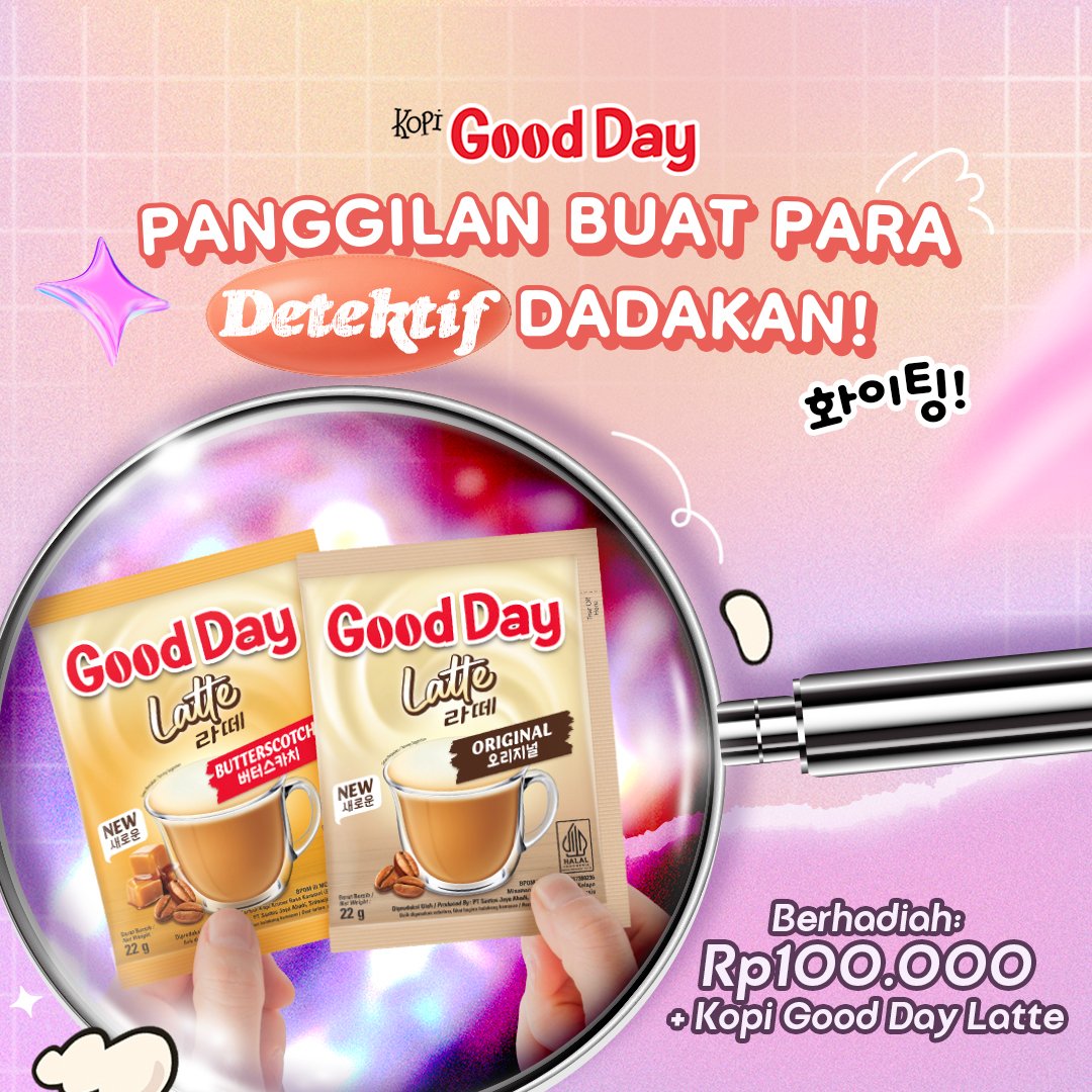 GoodDayID's tweet photo. EHH siapapun yang nemu Good Day di pre-recording BABYMONSTER, quote tweet fotonya, mention MinDay dan pakein hashtag #GoodDayxBABYMONSTER #HaveAGoodDaywithBABYMONSTER 

MinDay bakal kasih masing-masing 100rb + paket Good Day Latte buat 5 pemenang~ 

Ditunggu sampe 20 Okt ya! https://t.co/MlZGrZieH2
