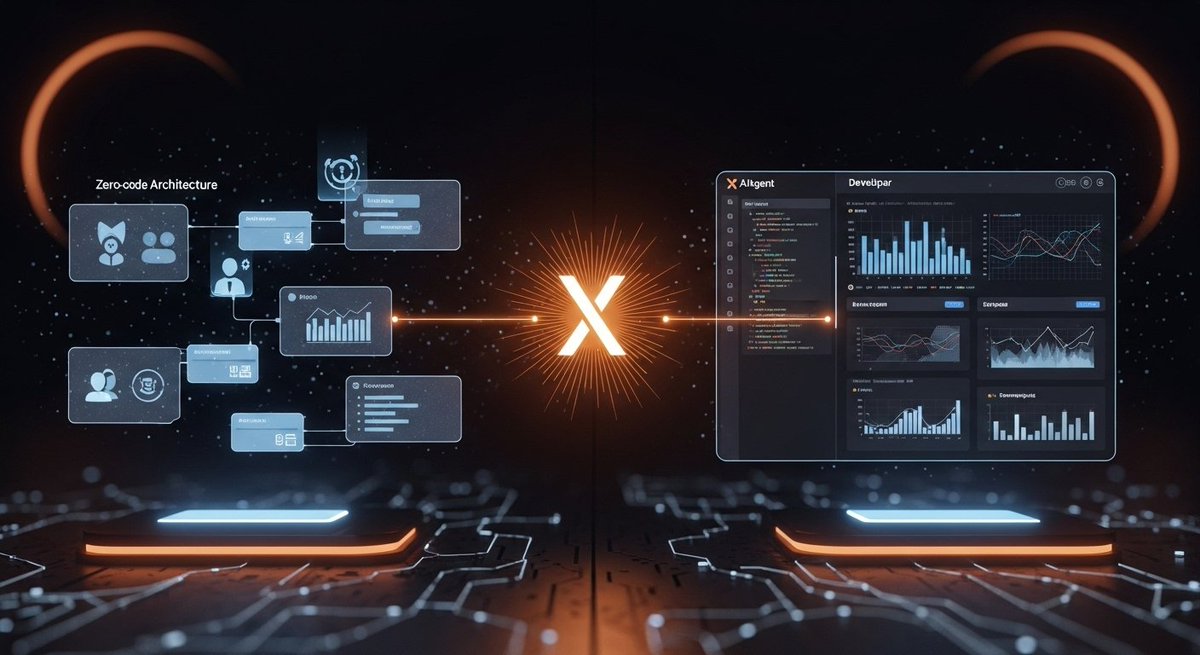 XAIAgentAI's tweet photo. XAIAgent bridges two worlds.

Zero-code creation for everyone — deep-code control for developers.

One ecosystem, two architectures, infinite possibilities.
⚡️ Dual Architecture for Different Users

#XAIAgent #AI #AgentEconomy #DePIN #AIInfrastructure https://t.co/m53DeQPGt2