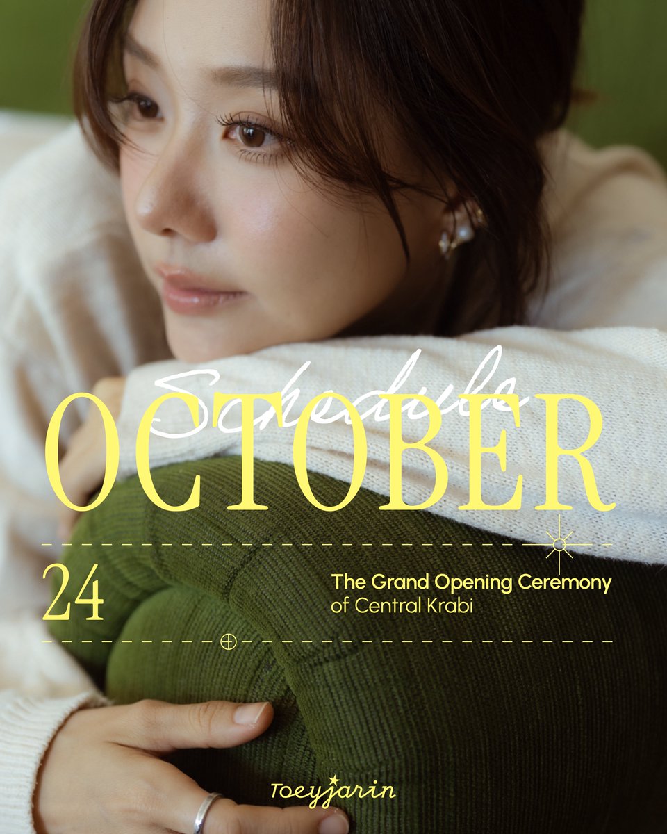 Toeyjarinteam's tweet photo. Toey Jarinporn’s Weekly Schedule for October 2025.
ตารางงานประจำสัปดาห์ ของเต้ย จรินทร์พร ระหว่างวันที่ 16-31 ตุลาคม 2025

#ToeyJarinporn #เต้ยจรินทร์พร https://t.co/JJQQpdIYWq
