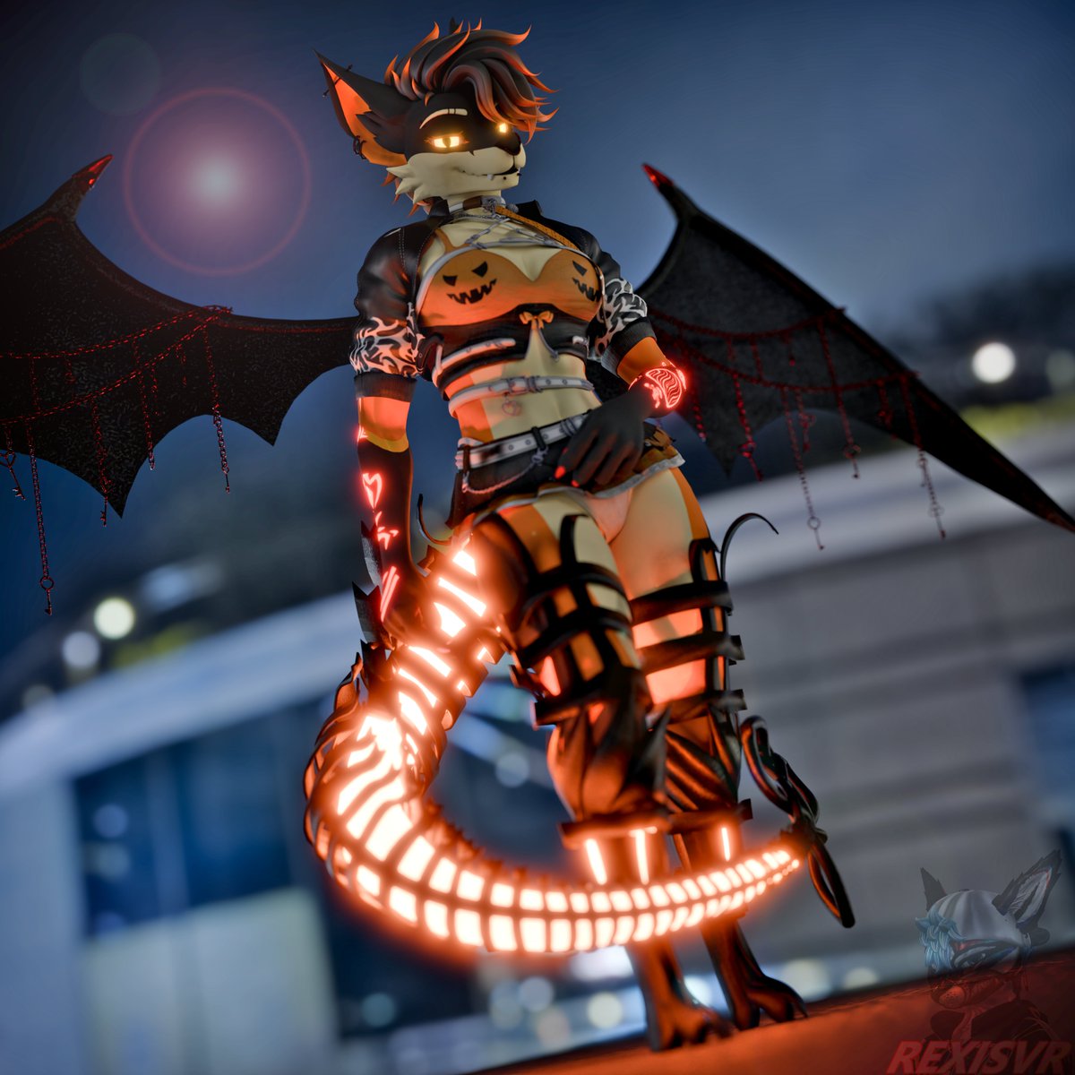 RexisVR's tweet image. Was gonna work on another avatar, but decided out of nowhere to add a few more things to my new Halloween fit.

Did I cook with this? 👀