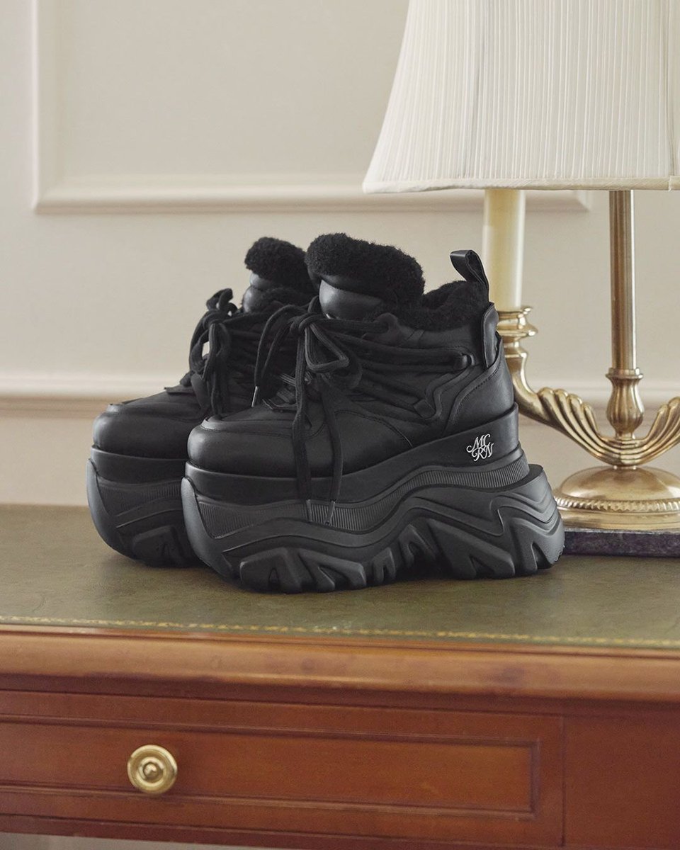 michellmacaron ミシェルマカロン スエードファー厚底スニーカー スエードファー厚底スニーカー ホワイト | ファッション通販