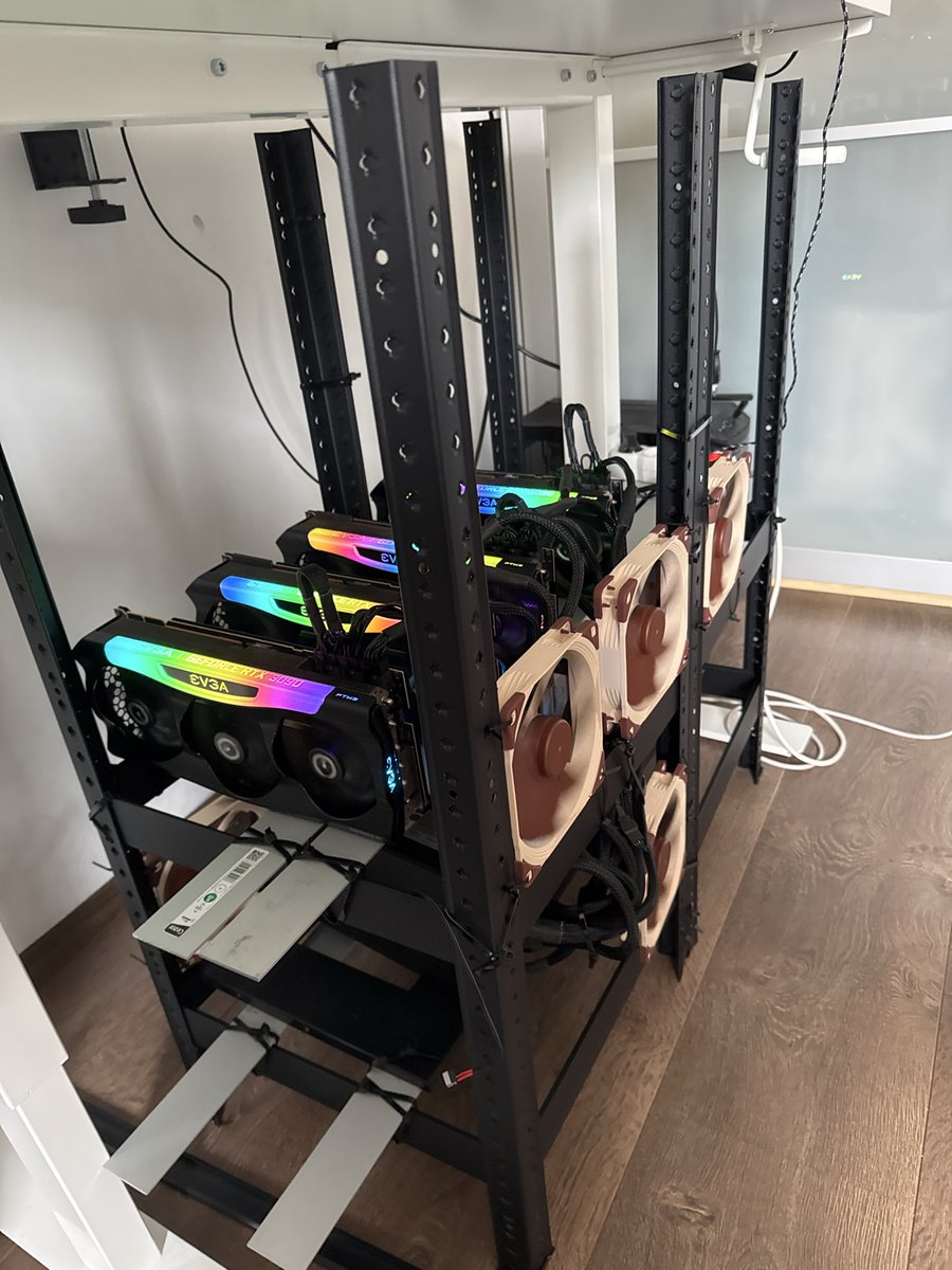 0x_Sero's tweet image. Training Andrej Karpathy’s Nanochat on 4x RTX 3090s at 225W each:
Step 2,694/21,400 (12.59% done)
Loss: 3.14
Runtime: 6.78 hours
Throughput: 3,600 tok/sec
Temps: 52-57°C
VRAM: 19GB/24GB per card
Total cost: 15$ at 55h
Zero errors, perfectly stable