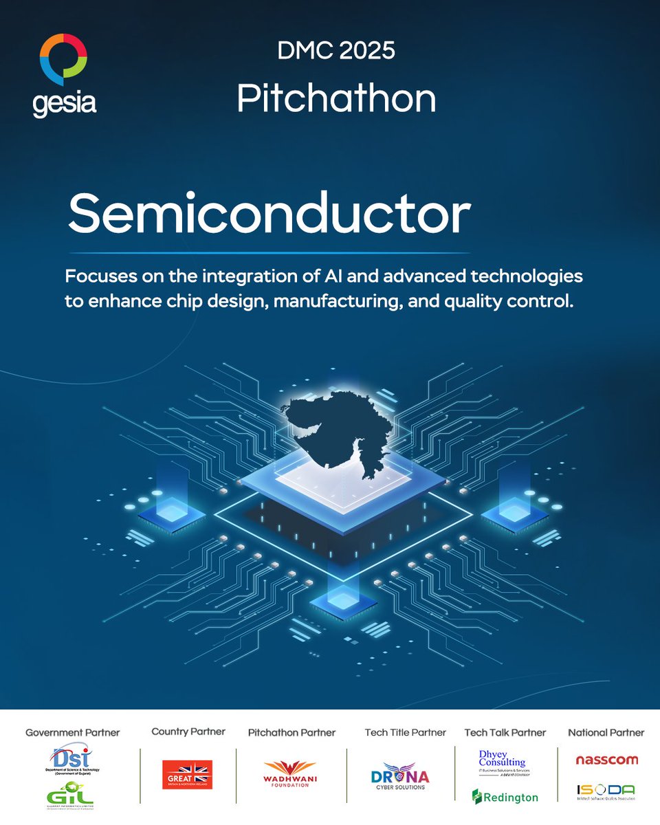 GESIAORG's tweet image. Semiconductor Startups — your moment is here!
Showcase your innovations in chip design, fabrication &amp;amp; AI processors.
Register before Oct 18 → dmc.gesia.org/pitchathon

@wadhwanif 

#Pitchathon2025 #Semiconductor #ChipDesign #Innovation #Startups