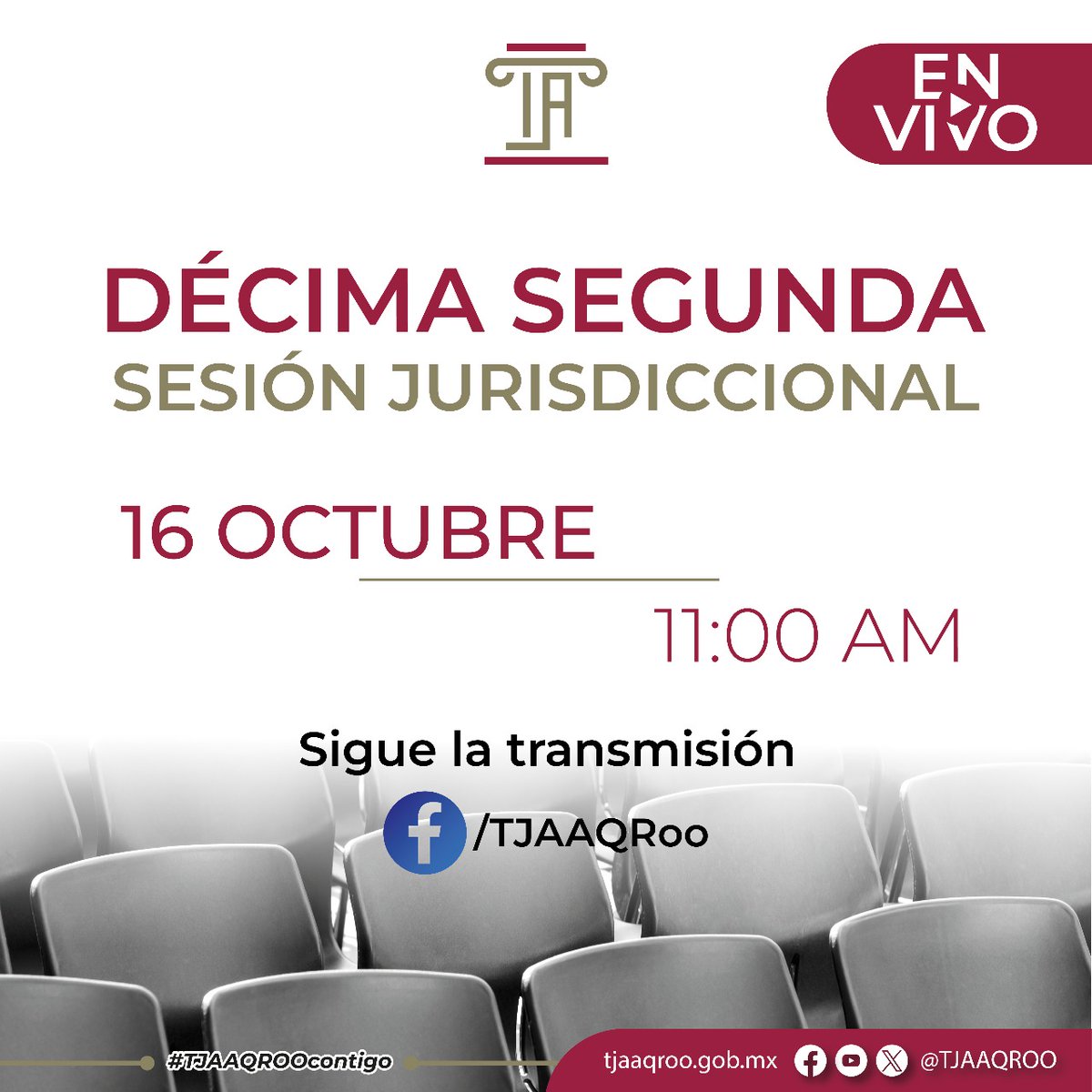 Sigue el #EnVivo de la Décima Segunda Sesión Jurisdiccional #TJAAQROO ⚖️