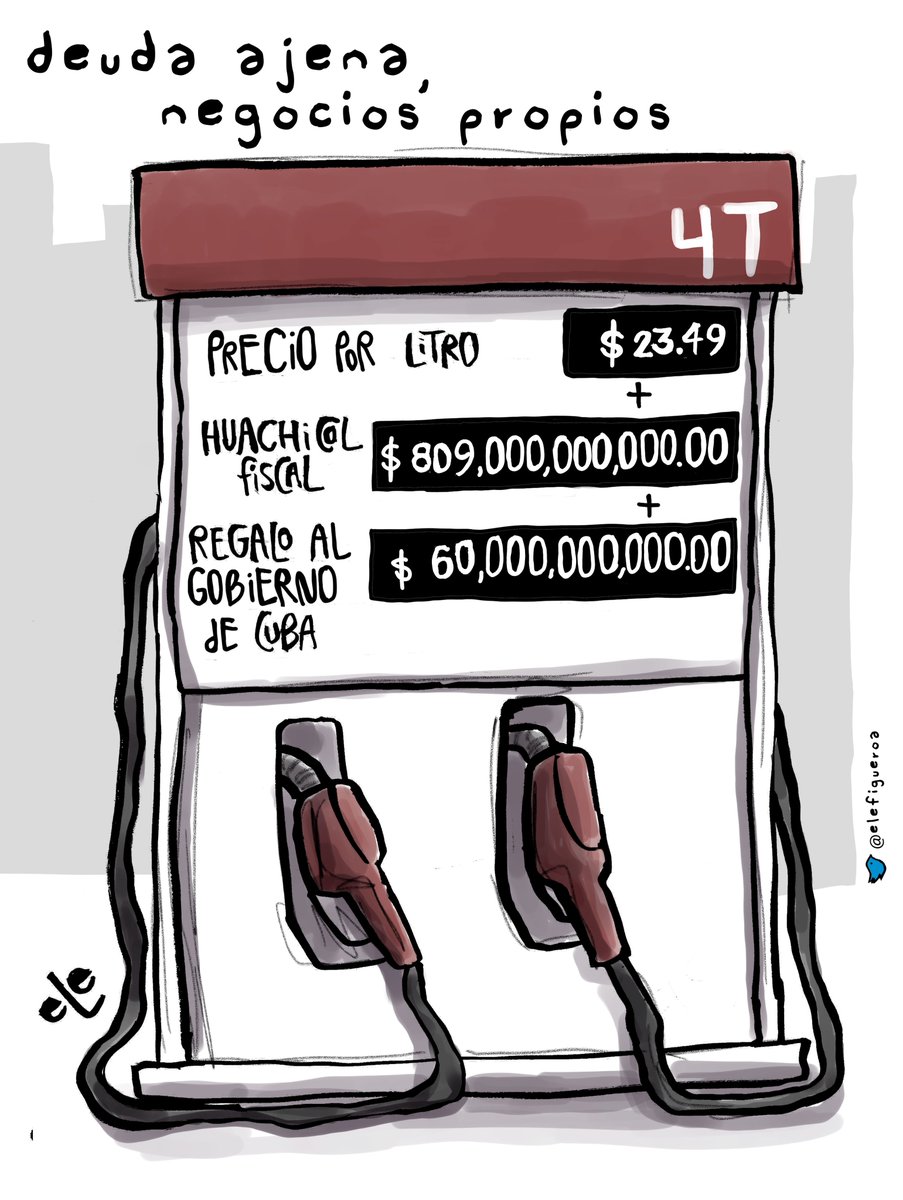 El pueblo bueno puede pagar la gasolina, el huachicol y los regalos a Cuba, ¿cóm ¿o no?

Deuda ajena, negocios propios, cartón en  <a href="/girodetuercamx/">Giro de Tuerca Multimedios</a>