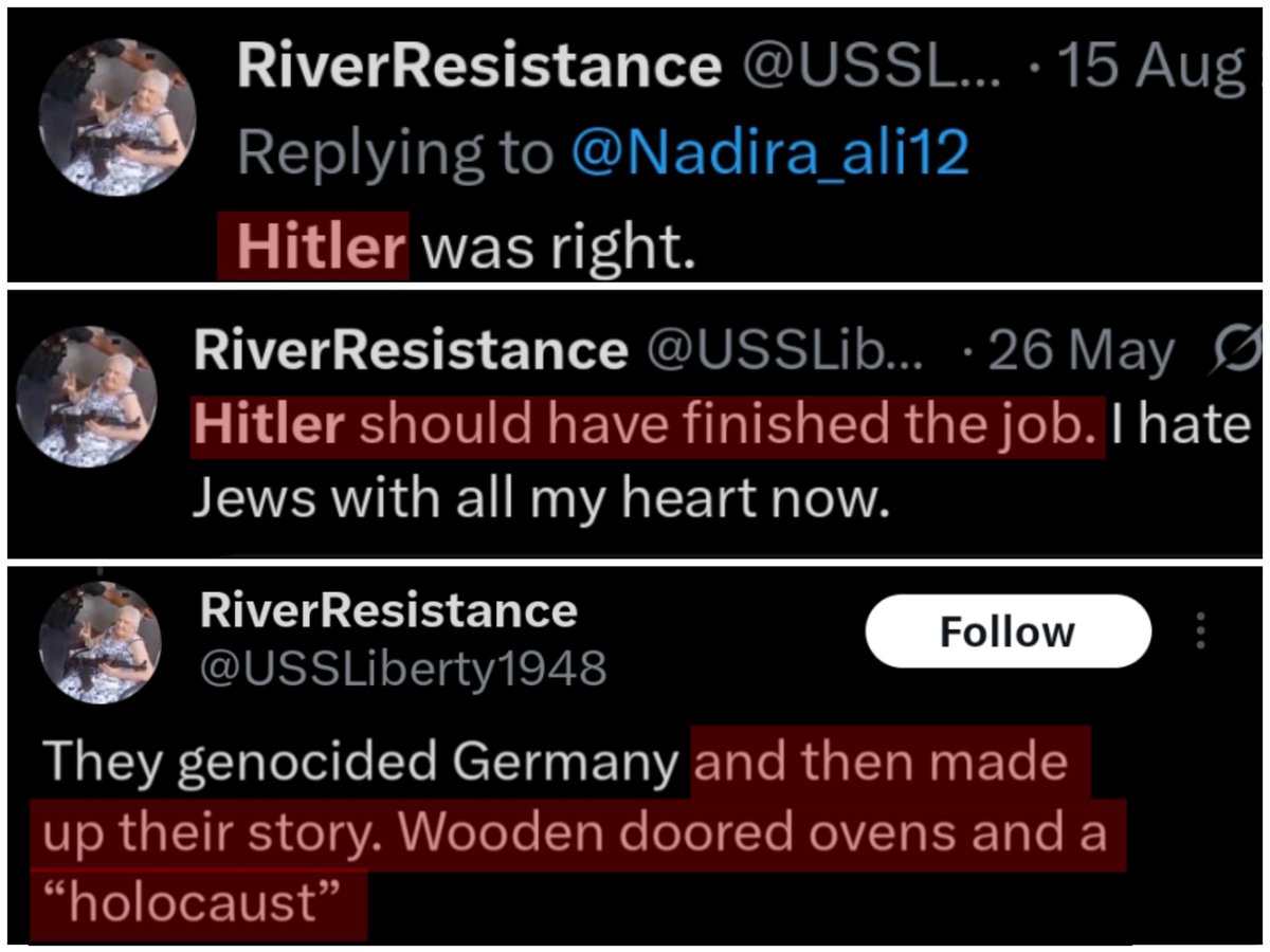 HuntersOfNazis's tweet image. “I’m a Holocaust survivor! 🇵🇸”
That’s quite odd coming from a Nazi Holocaust denier who calls for another Holocaust.
This you? 👇🏽