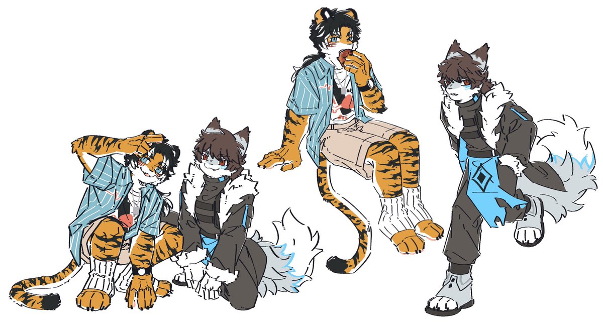 走吧！一起出去玩！

大好时光可不是每天都有——

character：
🐯：<a href="/Hirota_0417/">江齐_Hirukawa</a>
🐺：我自己

画师在米画师：我的左手少了一只手