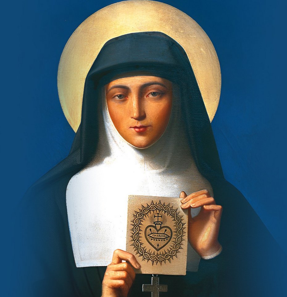 Santa Margarida Maria Alacoque
Apóstola do Coração de Jesus
 
16 de outubro

Margarida Maria nasceu em 22 de julho de 1647, na modesta família Alacoque. Teve uma infância e uma juventude conturbadas. Enfrentou uma grave doença que a manteve acamada por longo período.
Como nada na