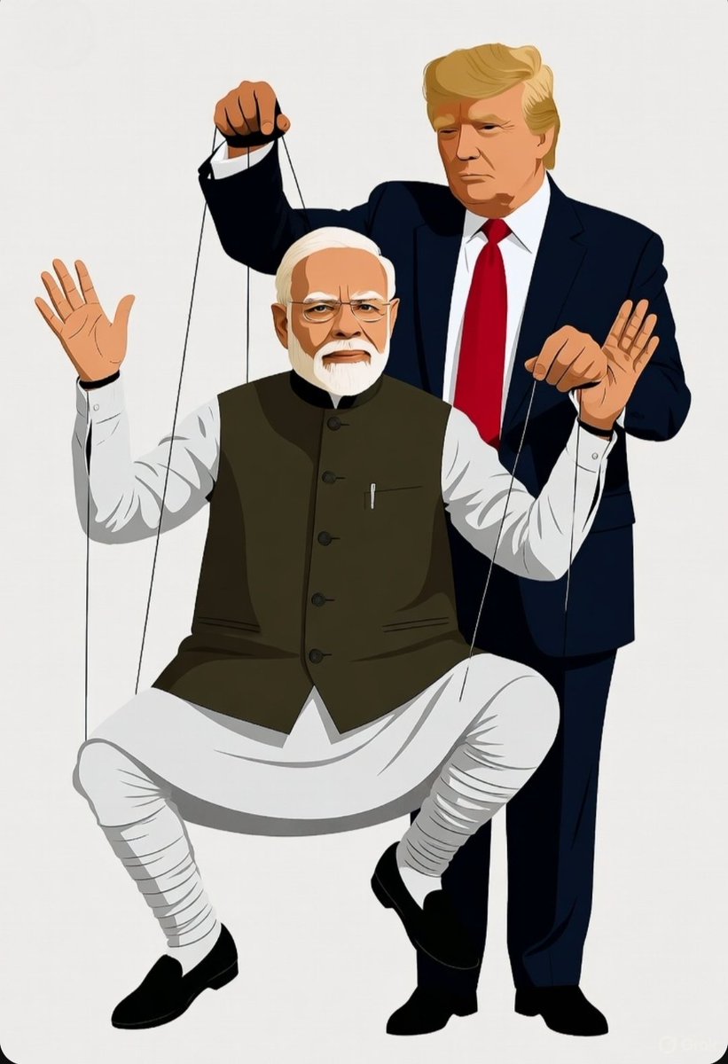 HitenPithadiya's tweet image. Modi administration is nothing but the puppet show of Trump.