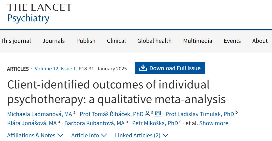 🫰🏻What do people actually want from therapy?

A meta-analysis of 177 studies found:
» Self-awareness
» Self-acceptance
» Authenticity
» Relationships

Symptom improvement? Near the bottom.

Therapy is so much more than "treatment".