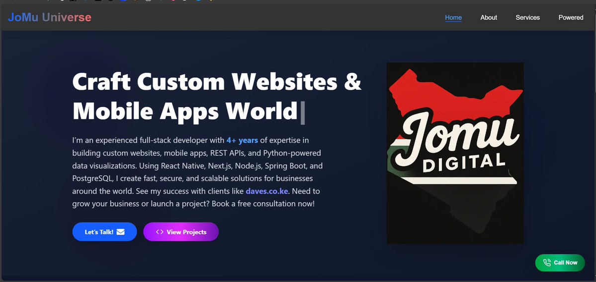 Joselivia5's tweet image. Looking solution for your business? We offer big solution for multiple softwares ; 1. Payment Intergrations. 2. Website and Mobile App development. 3. Database management. Enquire more details from us via👇📷 portfolio-gilt-six-94.vercel.app #developerNeeded #webdev #Softwaredeveloper