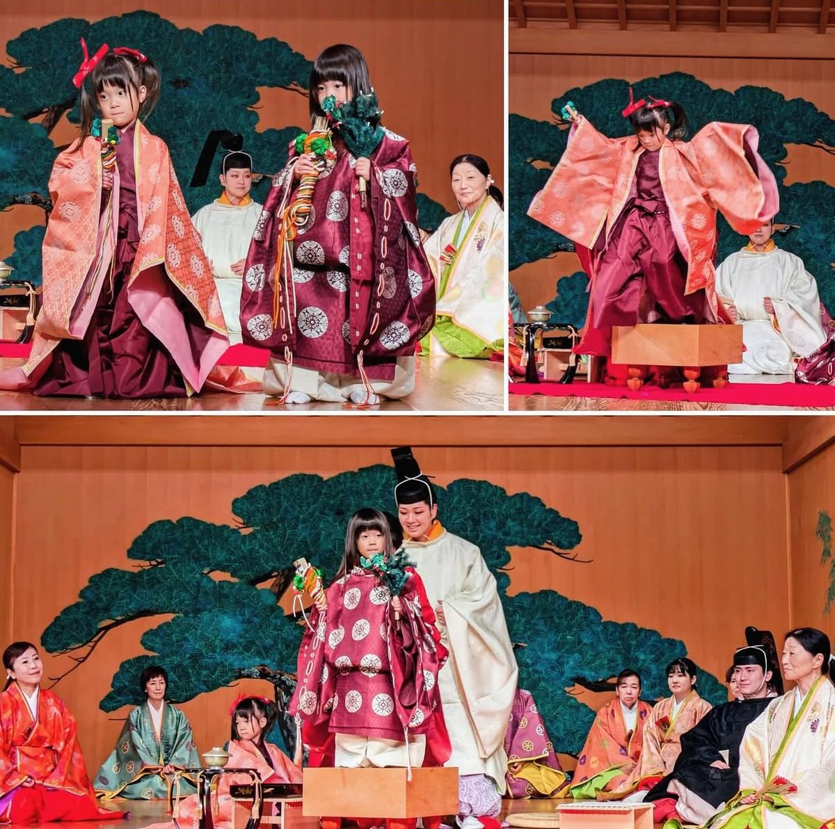 keishukai's tweet photo. 10/14代表・講師・東京道場に入門した門弟総勢11名で衣紋道東京道場主催能楽堂公演～七五三着袴の儀を観覧👀着袴の儀は七五三のルーツ👘本格的なシーズンを迎えるにあたり、可愛らしいお子様の名演に心癒される一時でした🍀#恵秀会  は総合的な和装のプロを育てる職業訓練校のような着付け教室です✍ https://t.co/J5pq9MAoxX