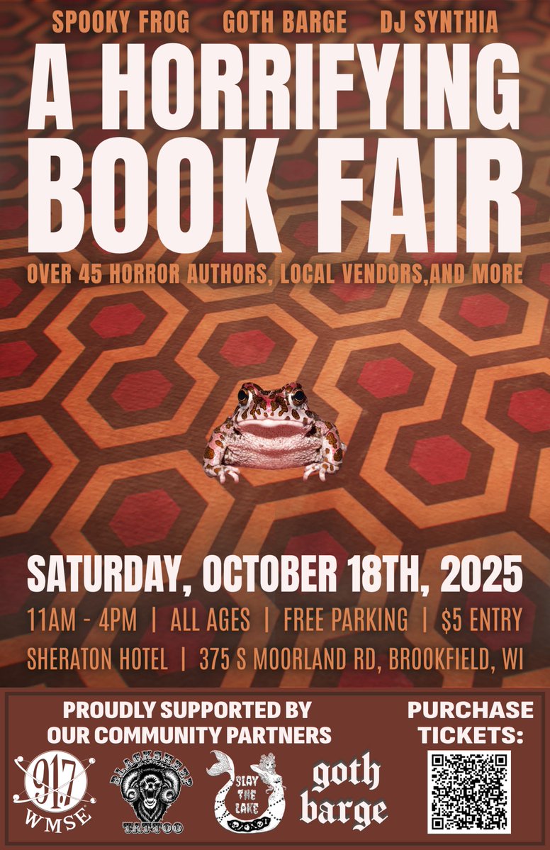 Brian Pinkerton (@brianjpinkerton) on Twitter photo This Saturday! I will be at the Spooky Frog Book Fair at the Sheraton Hotel in Brookfield, Wisconsin. This is a huge event with a ton of really cool people. Come visit! You can pick up some Pinkerton books and get 'em signed. This Saturday! I will be at the Spooky Frog Book Fair at the Sheraton Hotel in Brookfield, Wisconsin. This is a huge event with a ton of really cool people. Come visit! You can pick up some Pinkerton books and get 'em signed.