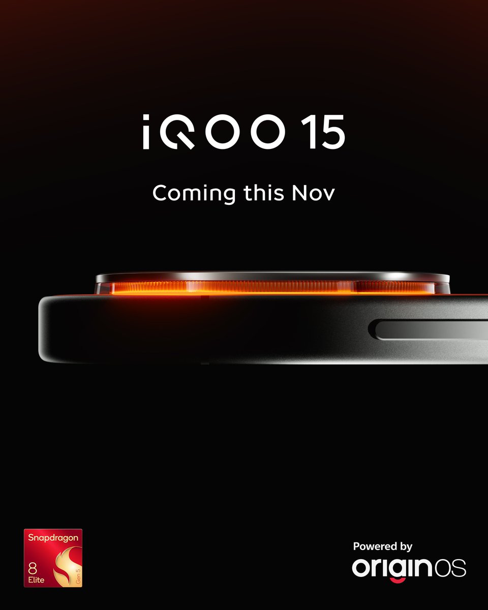 iQOO 15 Indian launch teased. 

Will be powered by OriginOS and, of course, the Snapdragon 8 Elite Gen 5.