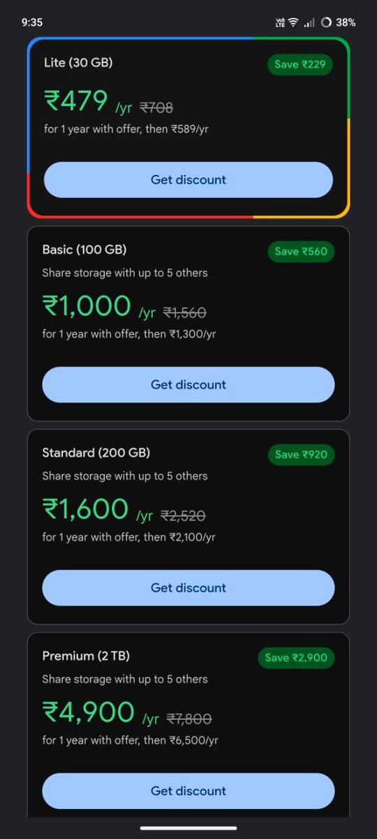 Google One Diwali Special offer.