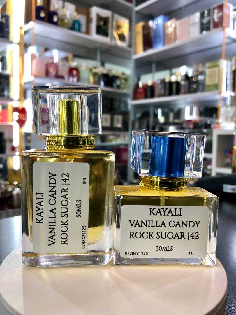 ThePerfumaryBar's tweet photo. Get an inspiration at only 35k for 30mls 60k for 50mls! Check this out >KAYALI Vanilla Candy Rock Sugar | 42 is a gourmand fragrance with warm and spicy notes, a lighter and more playful version of the brand's Vanilla | 28. Inspired by a love for candy, the scent features a blend of sweet ingredients from candied fruit and caramel to vanilla and woody undertones. 
 Available for purchase at THE PERFUMARY BAR shop G34 cube Kisementi 0788491125
