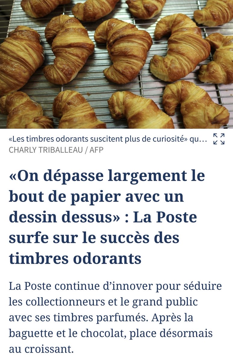 RvP3️⃣articles du jour (16/10)⤵️ 

✅Suède 🇸🇪 va constituer ses 1eres réserves stratégiques de #céréales ✔️ lefigaro.fr/international/…

✅#Avril change de DG ✔️lesechos.fr/industrie-serv…

✅La Poste surfe sur le succès des timbres odorants #Croissant 🥐 ✔️lefigaro.fr/conso/on-depas…