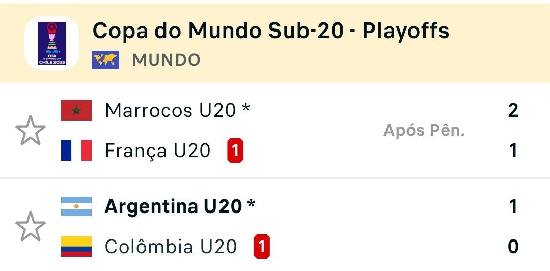 Sem Barrera e Montoro em campo, Argentina e Colômbia jogaram a semifinal da Copa do Mundo sub-20 e os hermanos foram para a final contra o Marrocos, que eliminou a França. 

França e Colômbia disputam o terceiro lugar.