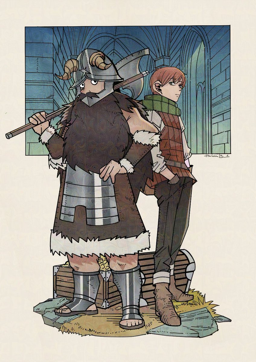 ライオストーデン ,マルシル 「#ダンジョン飯 #deliciousindungeon」|Herheim@Commissions open!/リクエスト大歓迎のイラスト