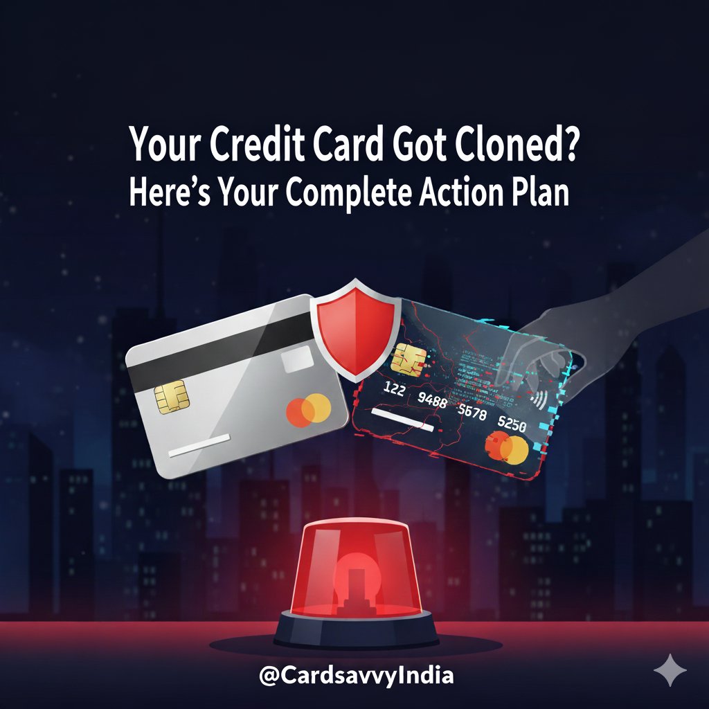 CardsavvyIndia's tweet image. 🧵 Your Credit Card Got Cloned? Here&apos;s Your Complete Action Plan (Save Lives &amp;amp; Money!) 🚨

🚨 URGENT: If your credit card is cloned, the first 3 hours determine if you&apos;ll recover your money or lose it forever!
I&apos;ve compiled the EXACT step-by-step action plan from RBI guidelines…