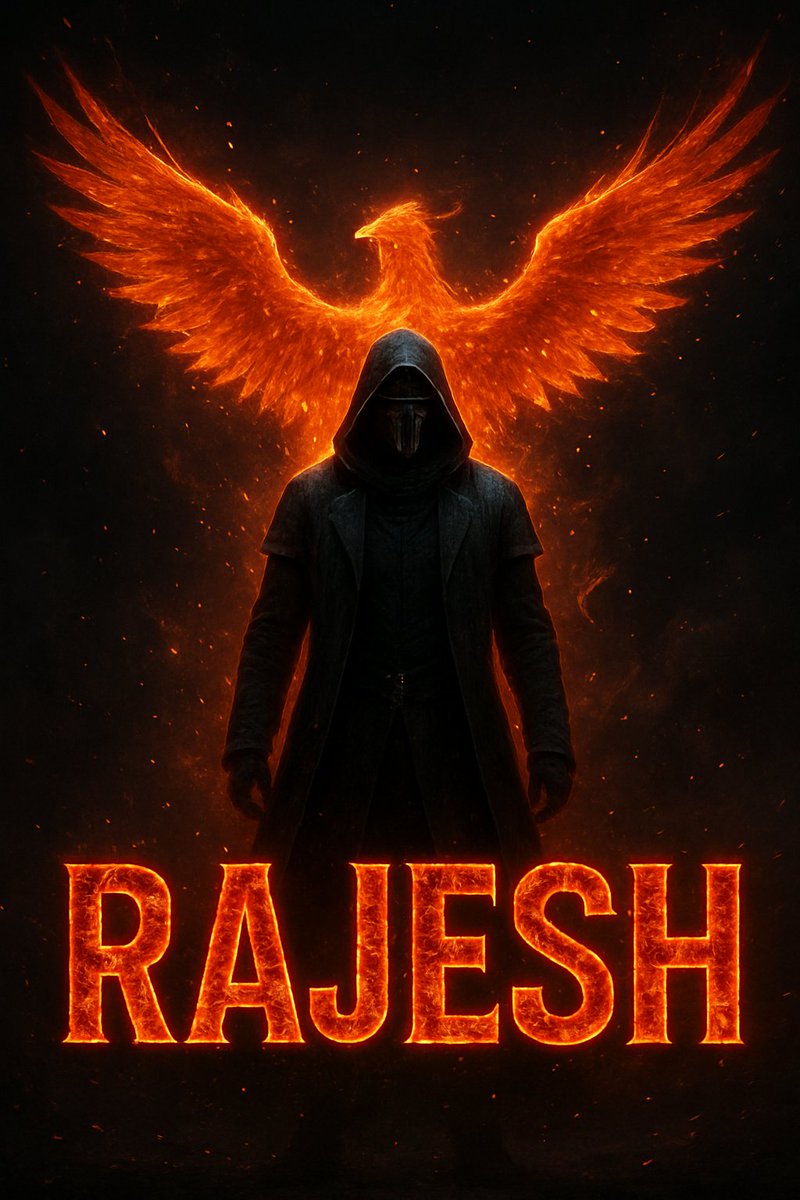 r4jjesh's tweet image. From the ashes I rise... unstoppable, unbroken, reborn.
Happy Thursday everyone :)
prompt = {
"style": "cinematic, high-contrast, dramatic lighting, ultra-detailed, 8K",
"elements": ["hooded figure", "mask", "fiery phoenix wings", "glowing ember particles", "bold…