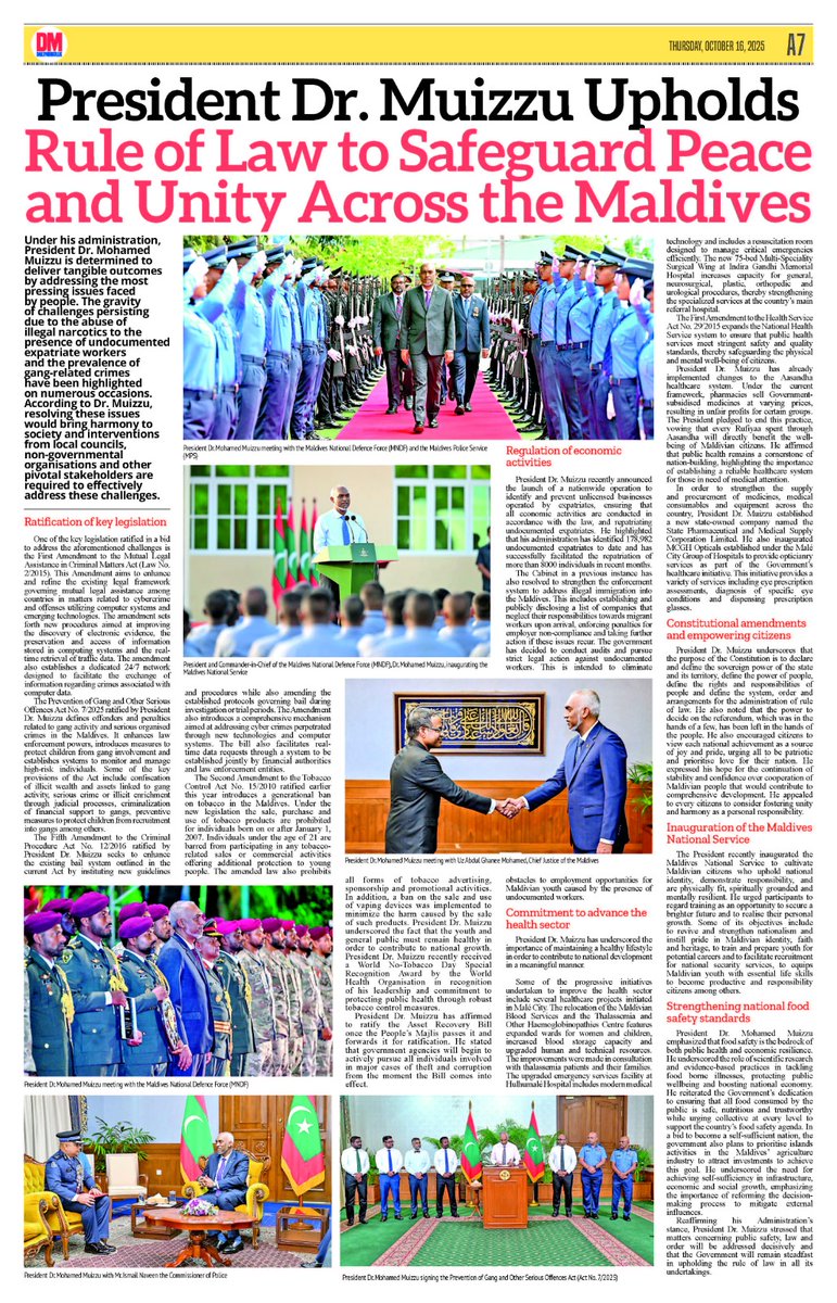 Dailymirror_SL's tweet photo. President Dr. Muizzu Upholds Rule of Law to Safeguard Peace and Unity Across the Maldives
Read More👇
https://t.co/IOCHMSPjfR https://t.co/ps7zpx8zjX