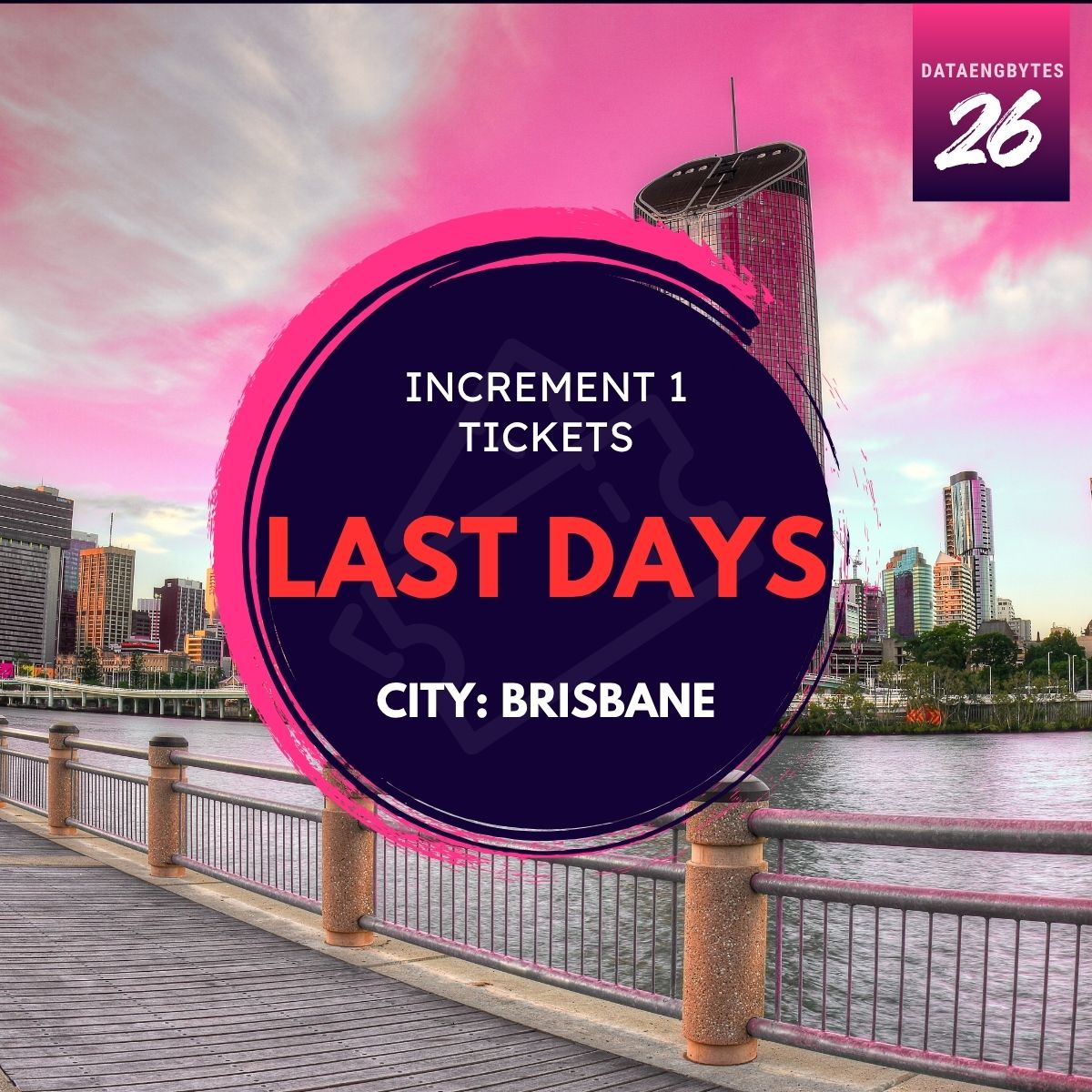 dataengbytes's tweet image. A reminder that Brisbane ticket prices are going up on Friday.
Be sure to get yours here before they go up by $5:
tickettailor.com/events/dataeng…