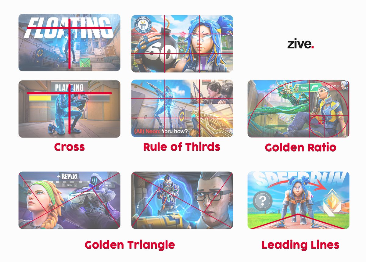 How I use Composition Rules &amp; Guidelines
to Enhance my VALORANT Thumbnail Creation —