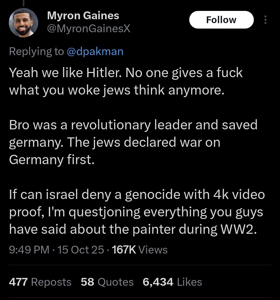 The pro-Hitler stuff (here from <a href="/MyronGainesX/">Myron Gaines</a>) is anti-social and low-IQ. Reject it.

"The Establishment" isn't wrong about everything; they're right in general terms about Hitler, and they're also right that it's unhealthy to be an alcoholic and to eat paint chips. If anything
