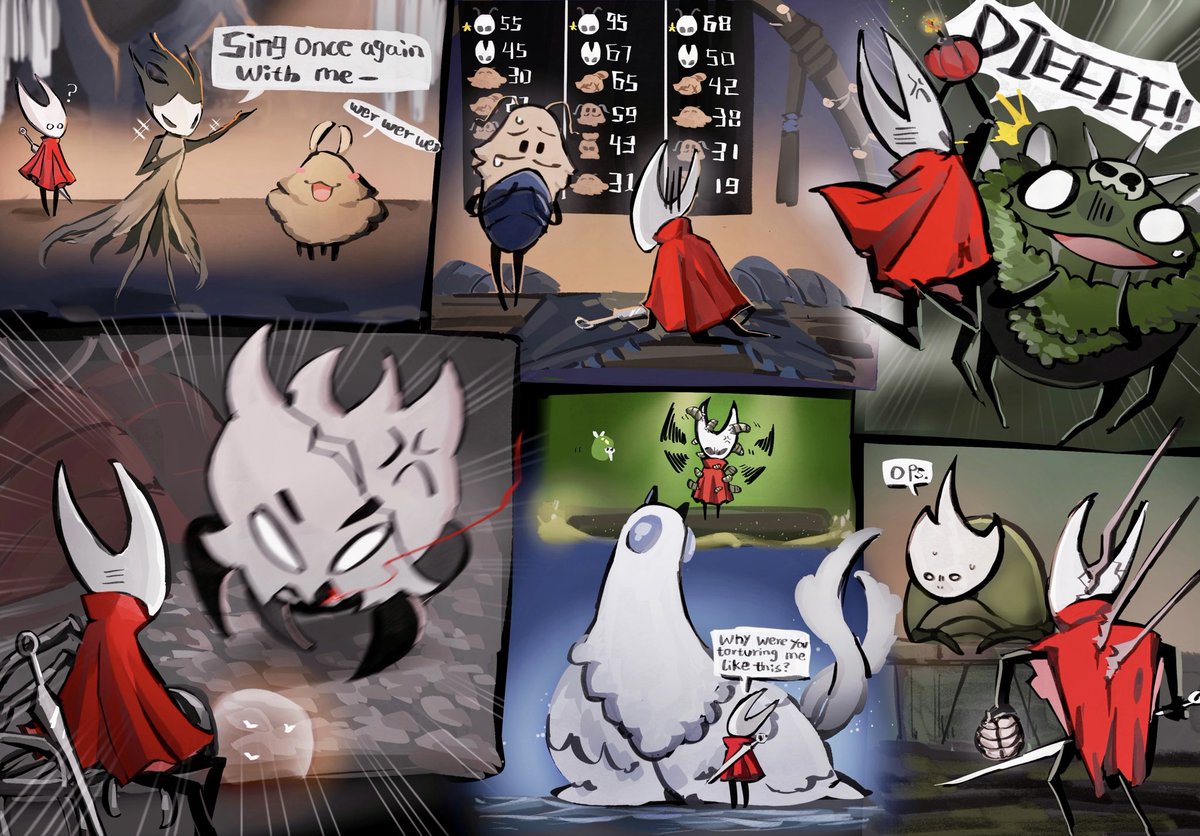 Some doodles during the game-playing. I still have some ideas, maybe I’ll finish them later. Maybe..? #silksong