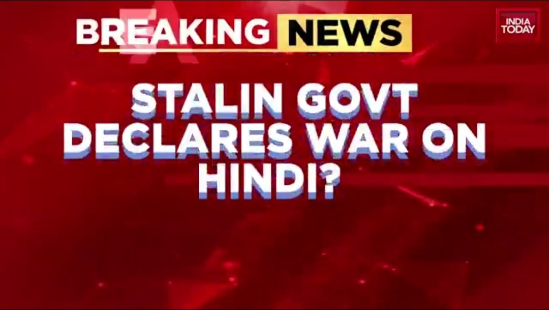 zoo_bear's tweet image. "Stalin govt declares war on Hindi?"
The Fake News was shared by @aroonpurie's @IndiaToday. It was later picked up by the BJP ministers and the IT cell and then the RW trolls.
