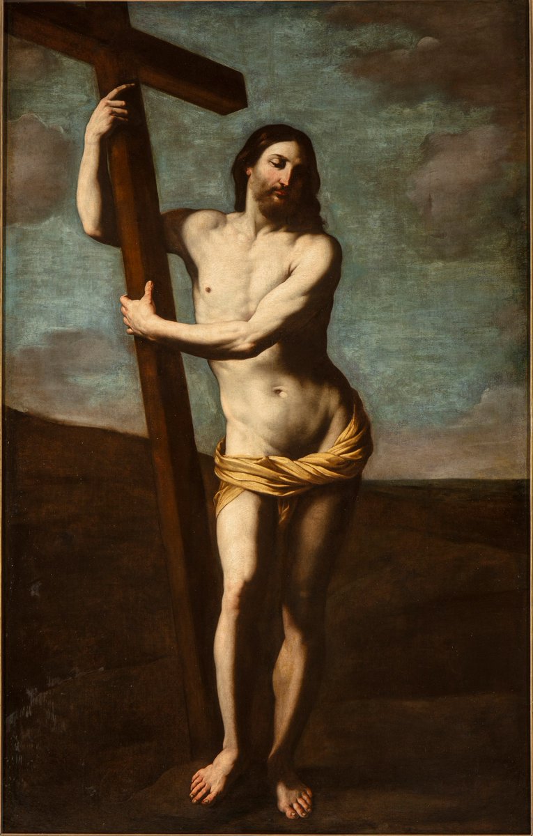 Boro_RR's tweet photo. Tremendo cambio que se ha producido en la restauración por parte del Rafael Alonso del Cristo abrazado a la cruz atribuido a Guido Reni en la Real Academia de San Fernando. Especialmente llamativo es el cambio en el cielo https://t.co/GqPDMCPpnE
