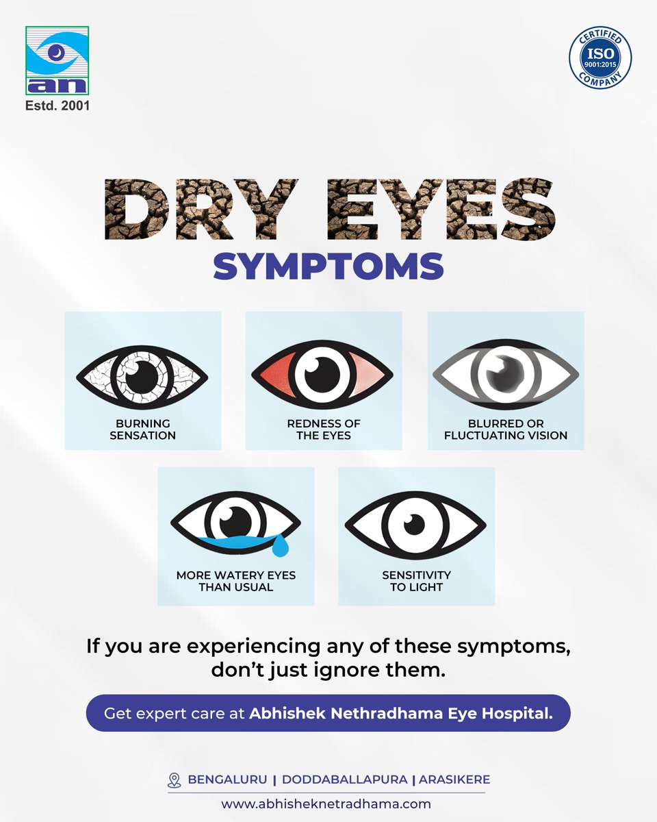 Abhishek Nethradhama Eye Hospital offers expert care to ease your dry eye discomfort and safeguard your vision. 

Schedule a check-up now!
📞+91 77957 15203
🌐 abhisheknethradhama.com

#EyeCare #EyeHospital #AbhishekNethradhama #Dryeyes #DryEyeRelief #EyeClinic