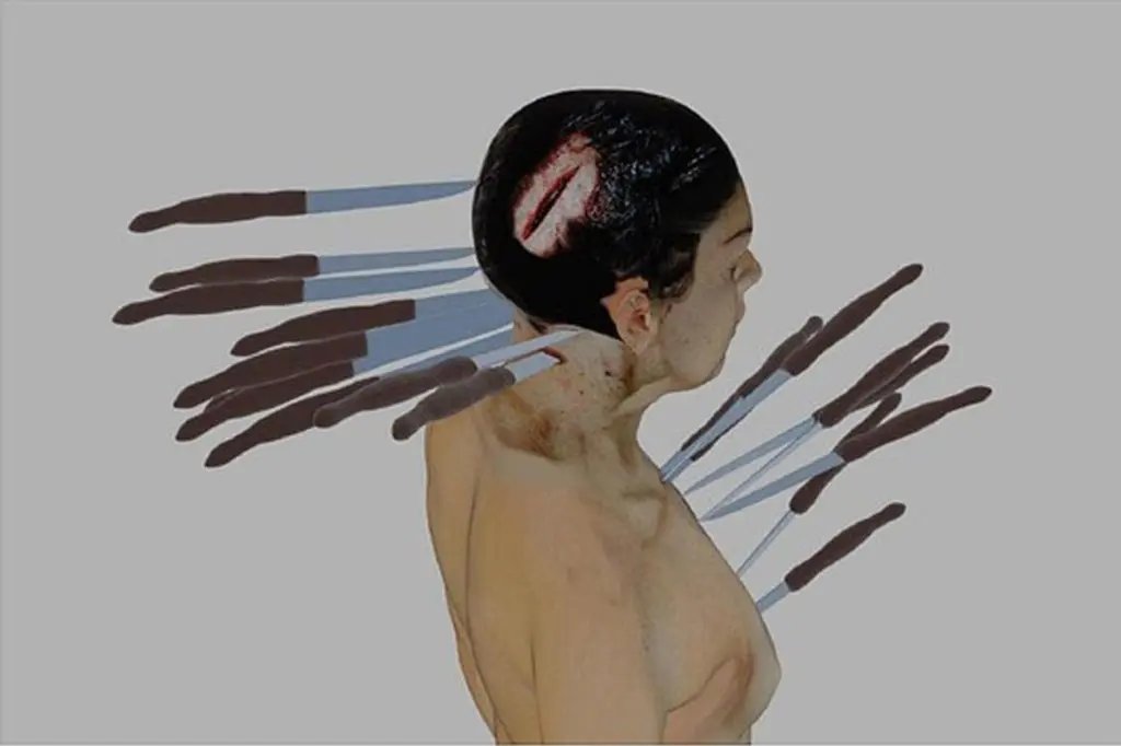 She was stabbed 20 times, half of which were to the back of her neck and head, and it was ruled a suicide. 😬