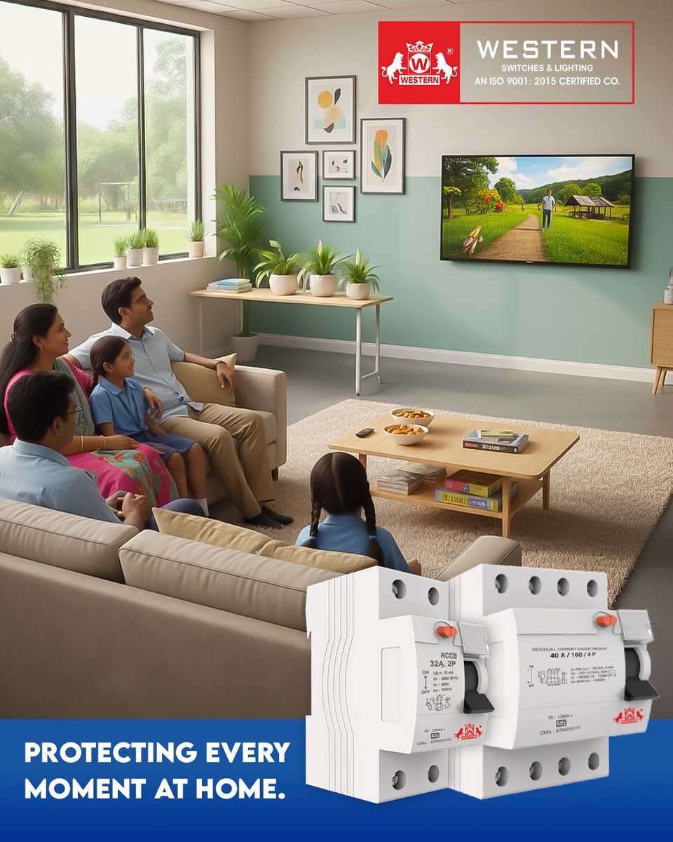 WesternEleInfo's tweet image. Western RCCBs provide reliable protection from electrical shocks and earth leakage, keeping every moment safe and worry-free. 

#WesternElectricals #RCCB #ElectricalSafety #SafetySwitch #EarthLeakageProtection