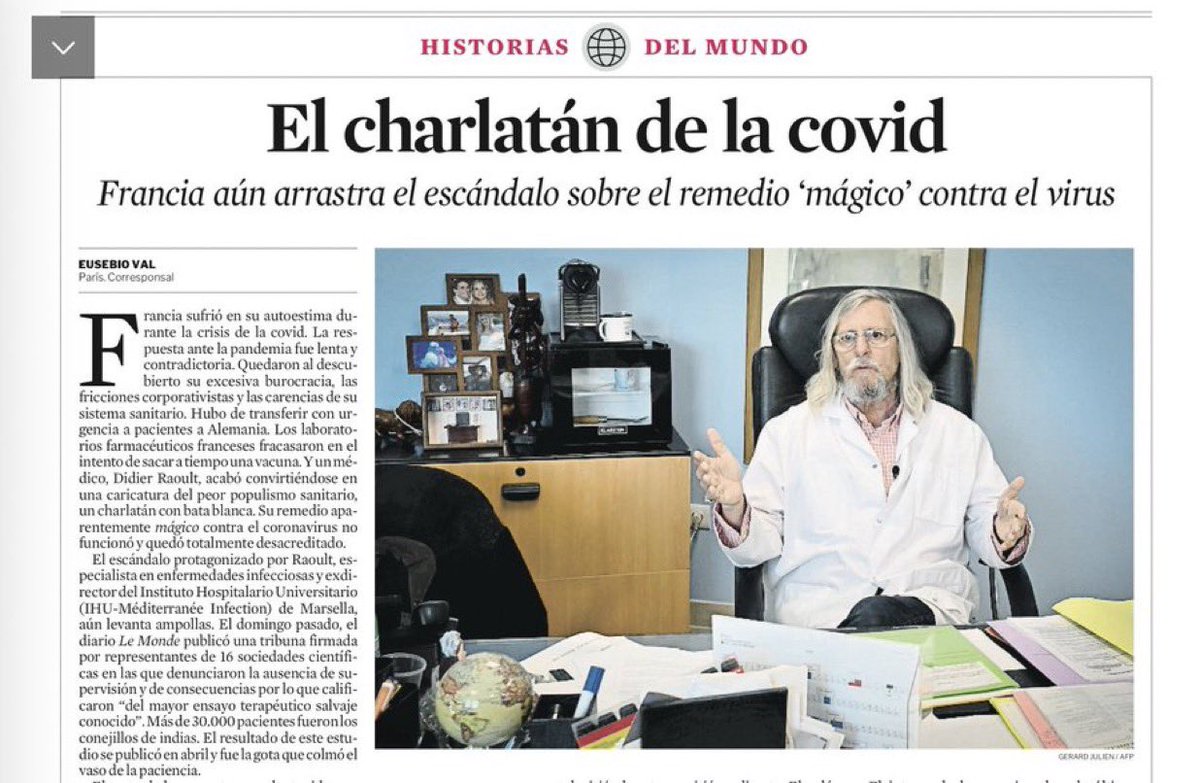Interdiction de prescrire du paracétamol pour « el charlatàn de la Covid » comme les Espagnols l’ont surnommé

« Il incarne la caricature du pire populisme sanitaire. Il exerçait de gourou au pire moment de la pandémie. Les medias venaient en pèlerinage à Marseille pour