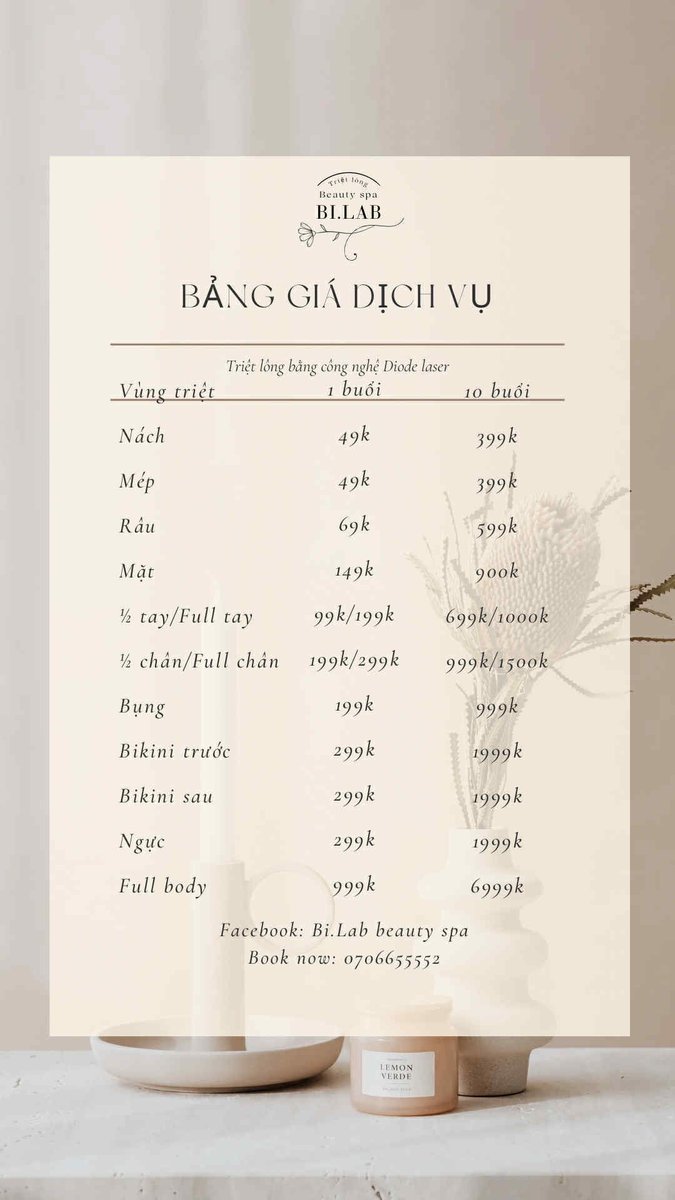 💪 Bi.Lab Beauty Spa for Men – Chuẩn Đẹp Phái Mạnh! ✨ Triệt lông Nam tại Huế - Bi.Lab Beauty Spa
💆‍♂️ Dịch vụ chuyên biệt dành riêng cho nam giới
📍 Bi.Lab Beauty Spa
📞 0706 655 552
Theo dõi ngay để không bỏ lỡ các chương trình ưu đãi đặc biệt 💥