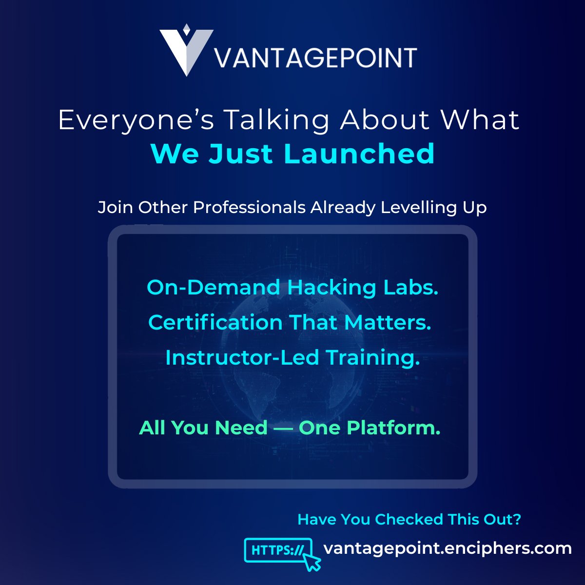 EnciphersLabs's tweet image. Other professionals are leveling up with our one-click hacking labs, on-demand hands-on challenges, instructor-led training, and recognized certifications — all on one platform built for hackers who want results.

 💡 The future of cybersecurity starts here — think you can keep…